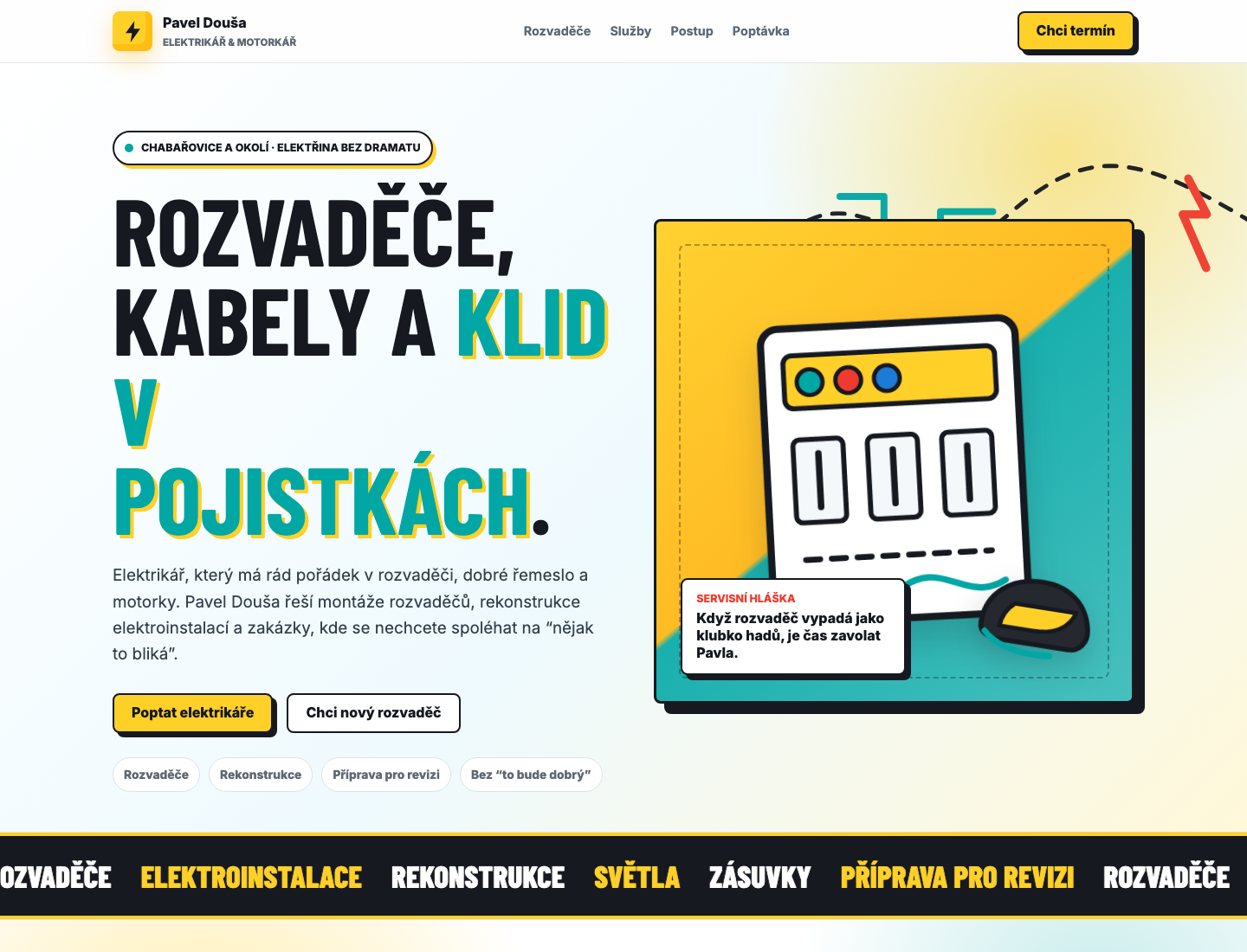 Website Pavel Douša Elektrikář