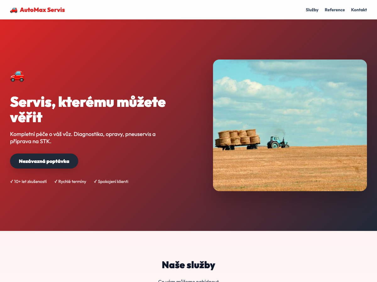 Web pro autoservis