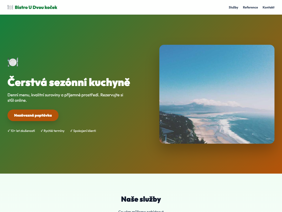 Web pro restauraci
