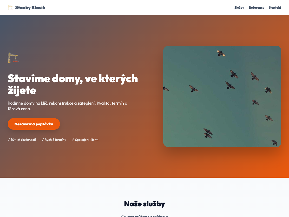 Web pro stavební firmu